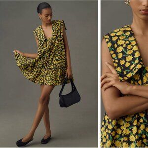 szXL Anthropologie Maeve Collared Poplin Swing Mini Dress